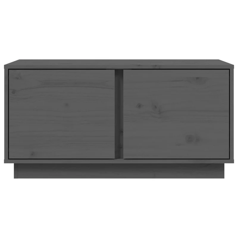 Table basse avec 2 compartiments design rustique 80 x 50 x 40 cm bois massif de pin gris DEC039203