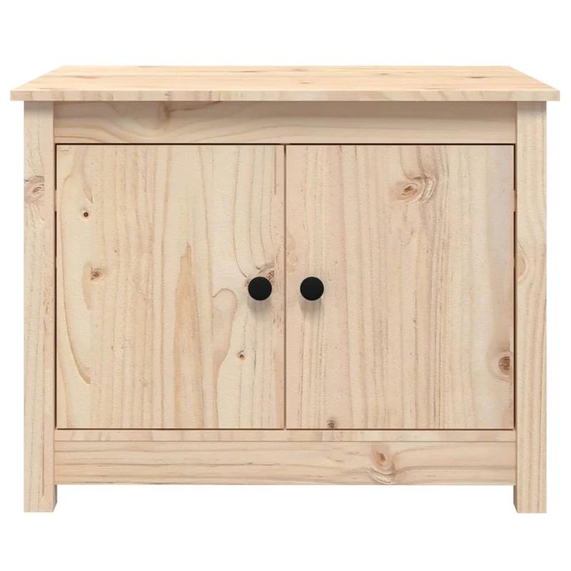 Table basse de salon 4 compartiments 71 x 49 x 55 cm bois massif de pin couluer chêne DEC037132