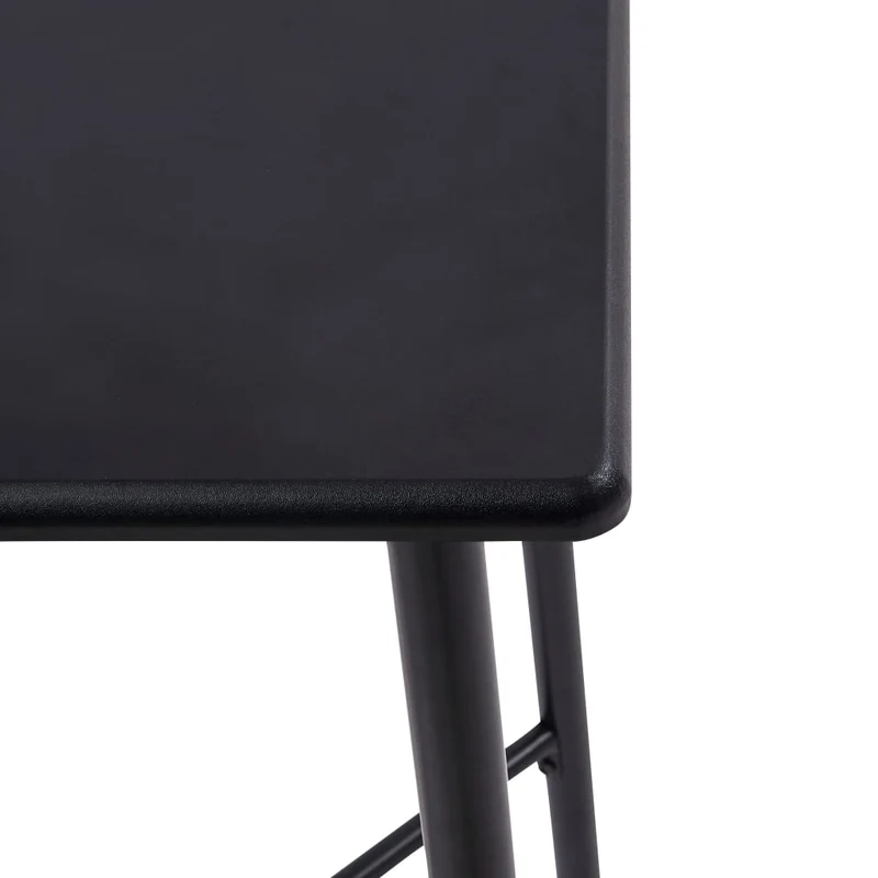 Table d’appoint multifonction table haute 60 x 60 x 111 cm MDF noir et acier DEC036492