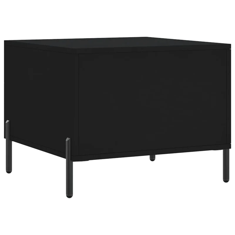Table basse avec tiroir design moderne et contemporaine 50 x 50 x 40 cm bois d'ingénierie noir DEC039664