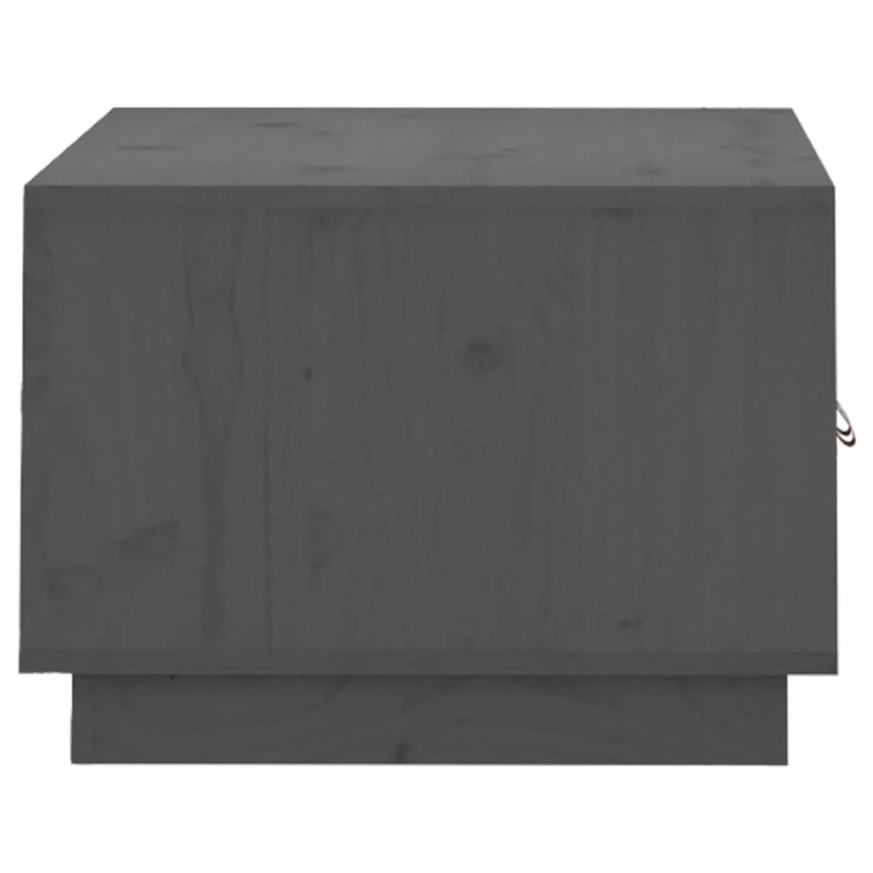 Table basse avec compartiment avec portes design rustique moderne 80 x 50 x 35 cm bois massif de pin gris DEC039200