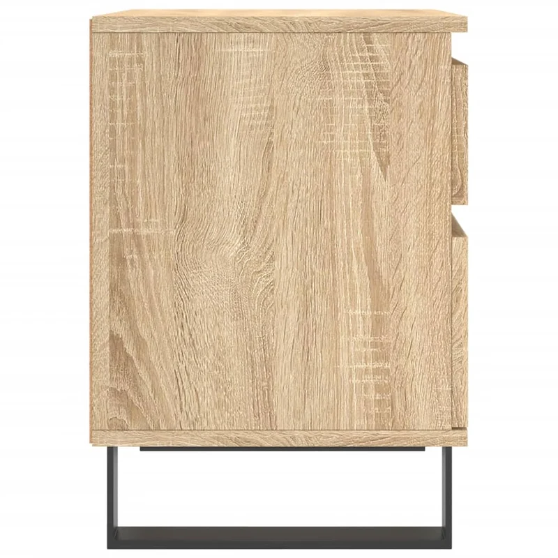 Table de chevet avec tiroir et compartiment avec porte 40 x 35 x 50 cm bois d’ingénierie couleur chêne et métal DEC033841