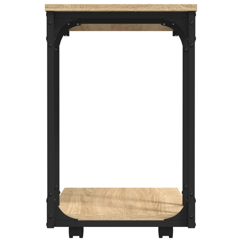 Table d'appoint en forme de C bout de canapé 50 x 35 x 55,5 cm en bois d'ingénierie et acier DEC032552