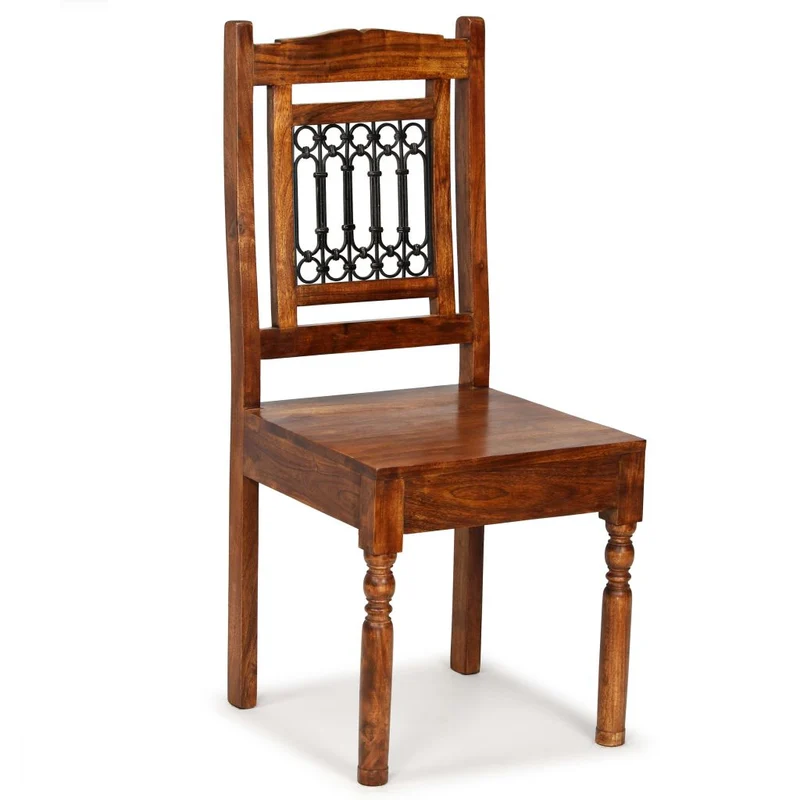 Lot de 2 chaises de salle à manger cuisine bois massif avec finition Sesham CDS020115