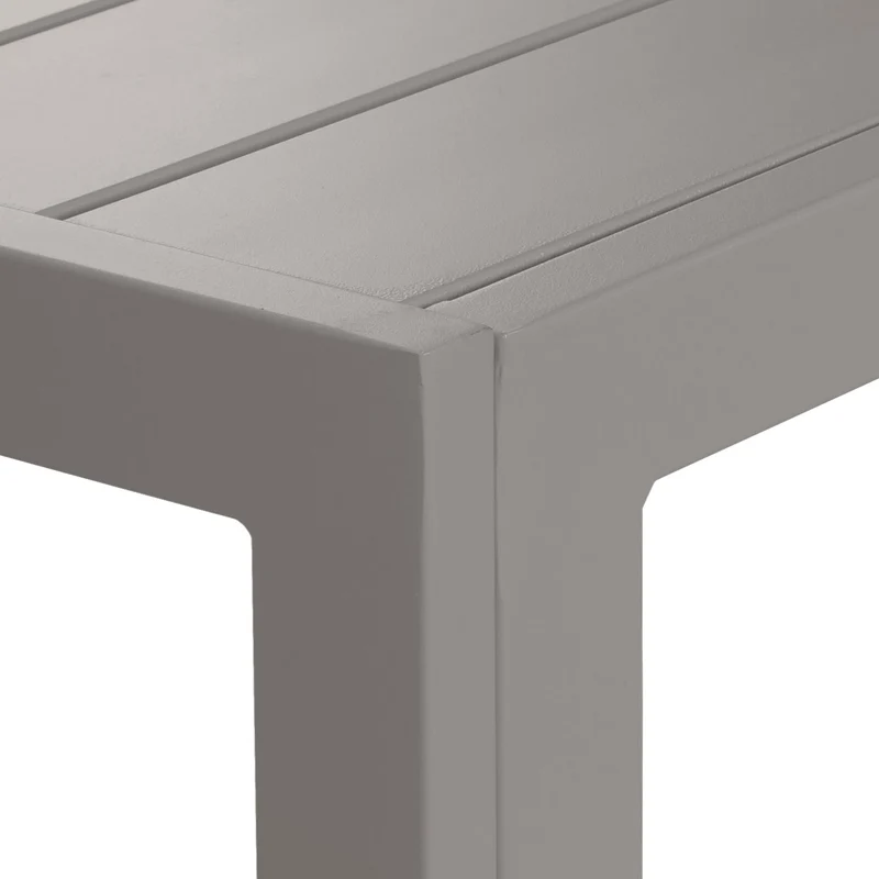 Table de jardin en aluminium résistante aux intempéries 180 x 80 cm gris clair 04_0008553