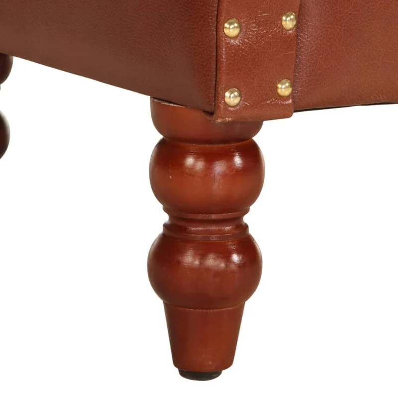 Fauteuil lounge design et moderne en cuir de chèvre véritable marron DEC028633