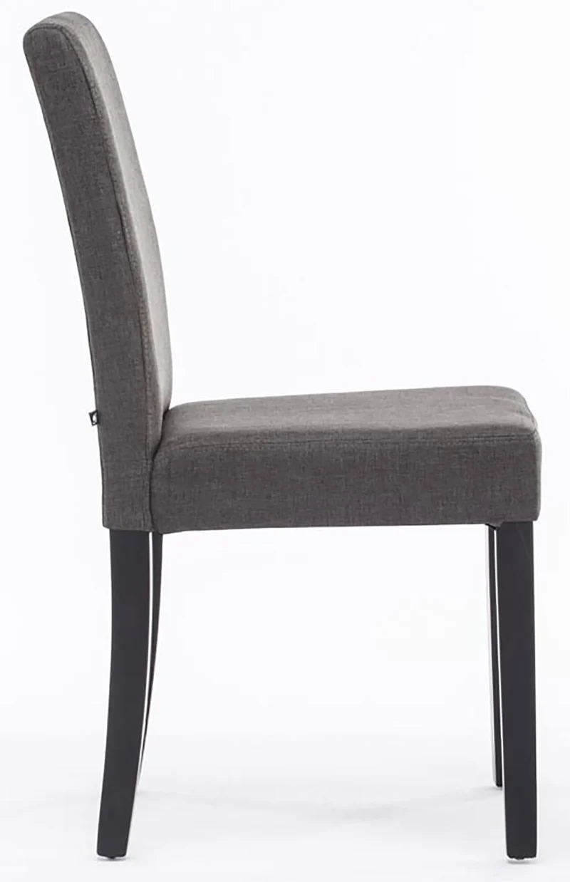 Lot de 4 chaises de salle à manger design classique en tissu gris foncé et pieds en bois noir 10_0001773