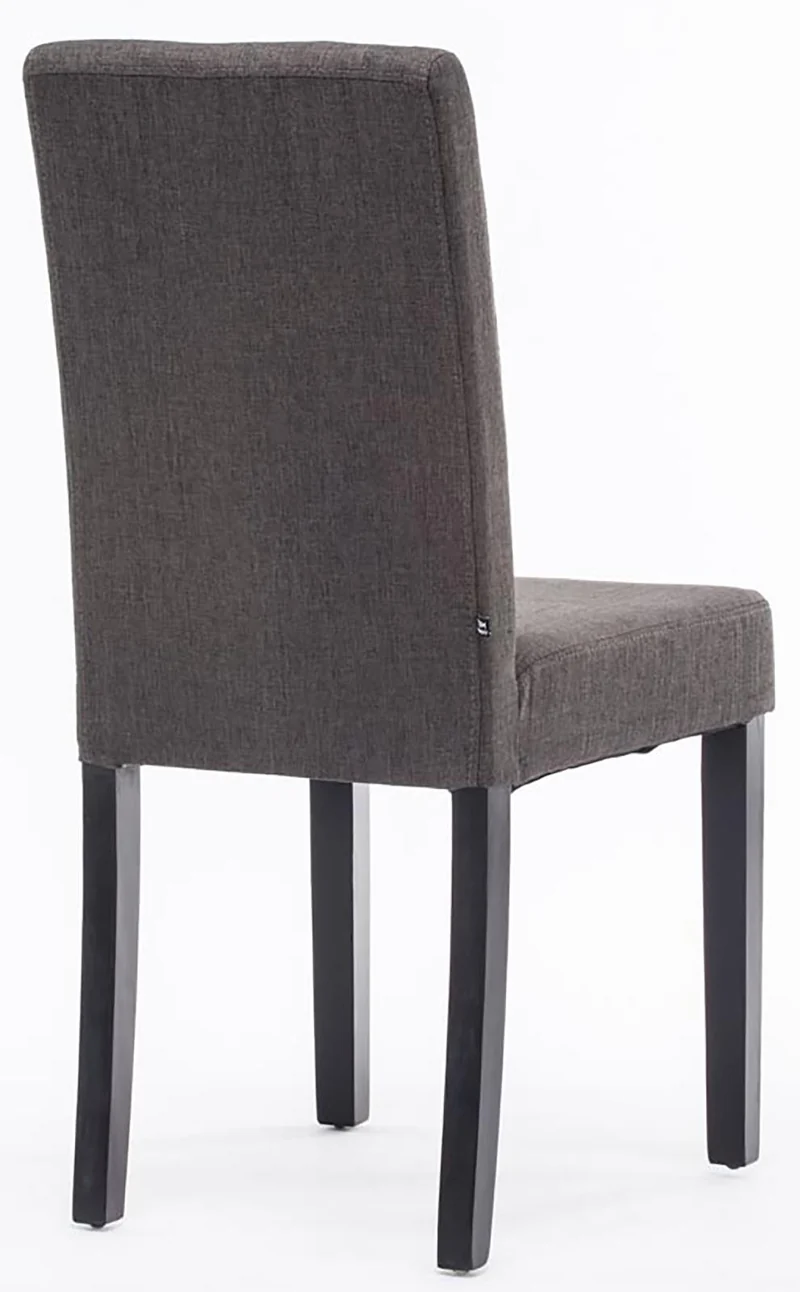 Lot de 2 chaises de salle à manger design moderne en tissu gris foncé et pieds en bois noir 10_0001557