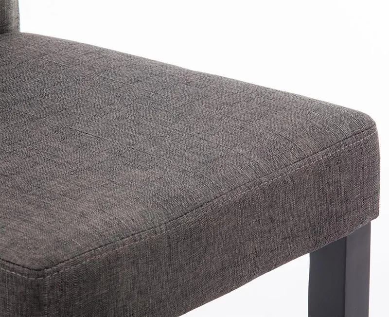 Lot de 2 chaises de salle à manger design moderne en tissu gris foncé et pieds en bois noir 10_0001557