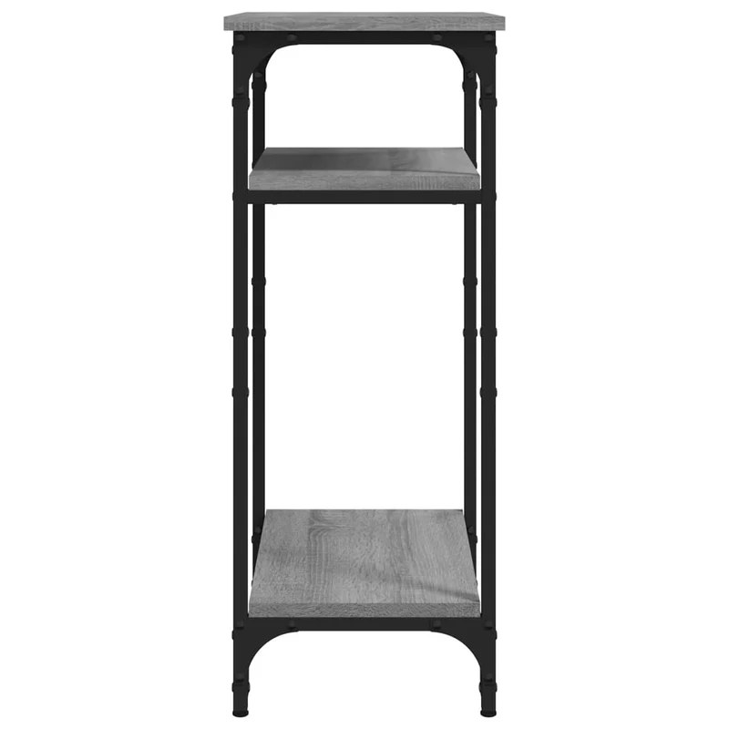 Table d'appoint bout de canapé avec étagère 40 x 30 x 75 cm bois d'ingénierie gris DEC032526