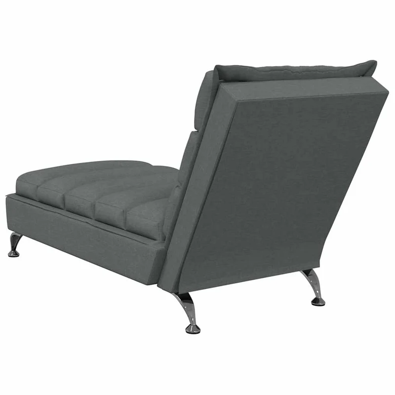 Méridienne chaise longue pour intérieur de massage 4 points de massage avec coussins en tissu gris foncé DEC026125