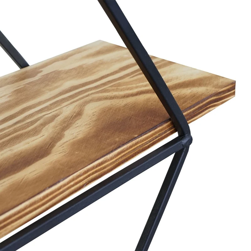 Étagère murale design industriel en bois 60x55x12cm ETA04047