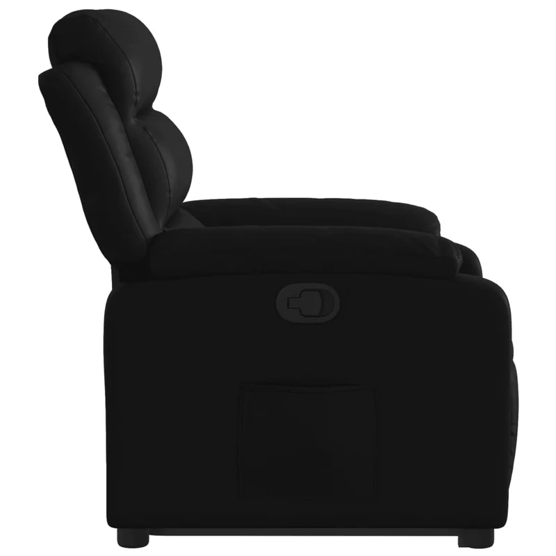 Fauteuil relax TV rembourrage confortable fonction de levage électrique en PVC noir DEC028069