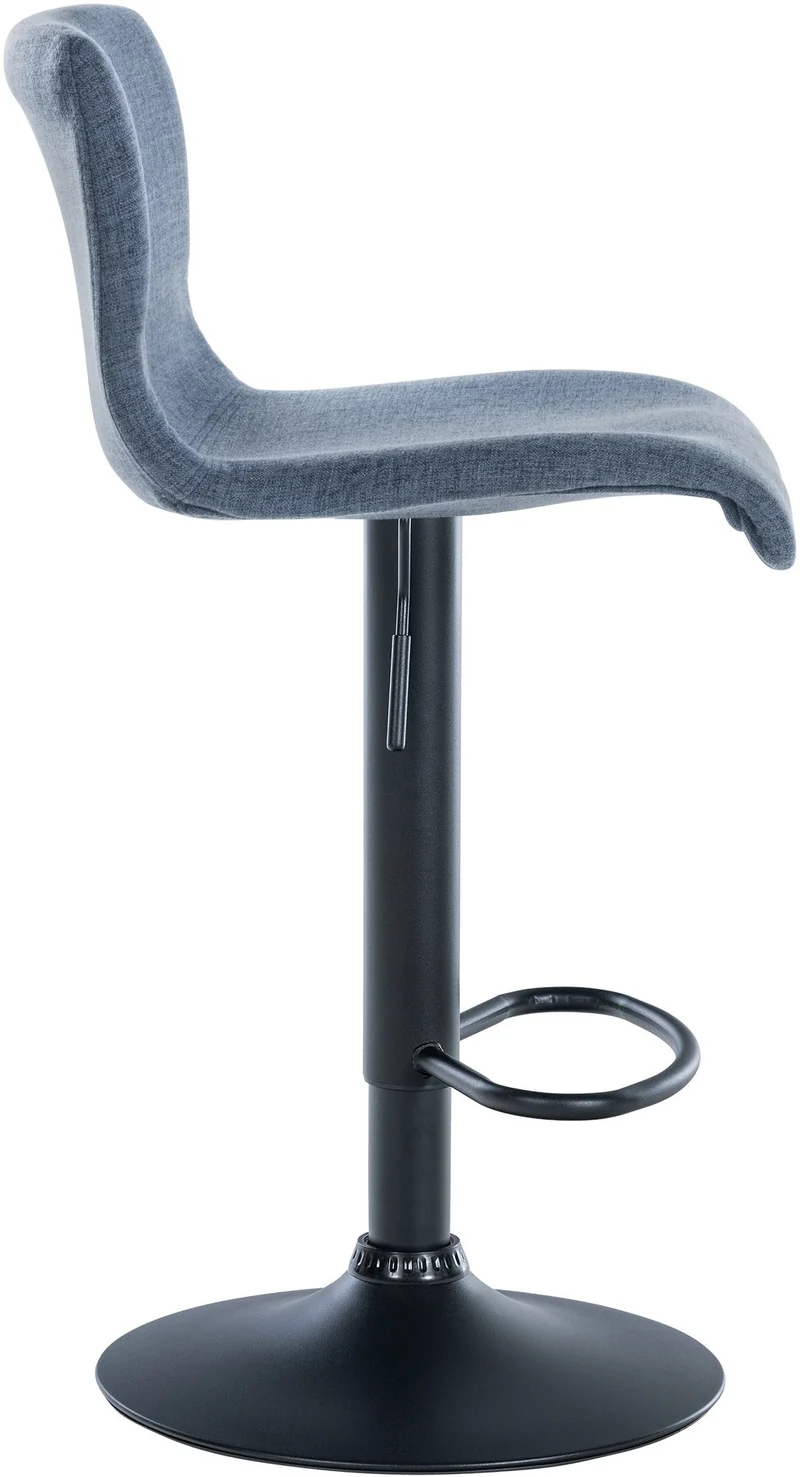 Lot de 2 tabourets de bar design simple avec repose-pieds en tissu bleu pieds en métal noir 10_0004049