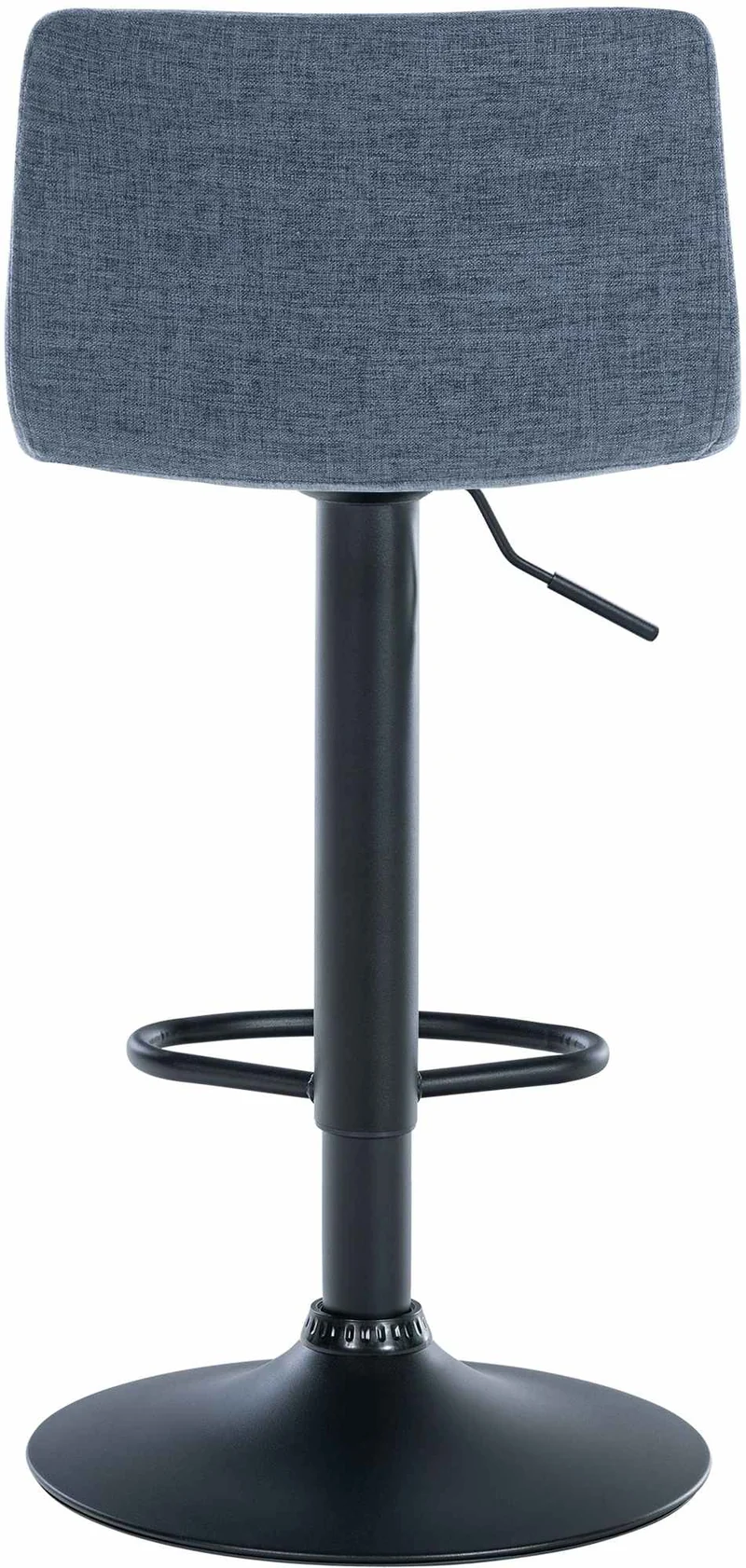 Lot de 2 tabourets de bar design simple avec repose-pieds en tissu bleu pieds en métal noir 10_0004049