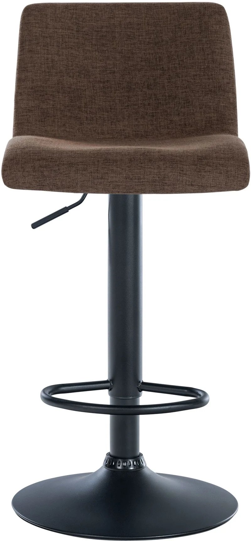 Lot de 2 tabourets de bar design simple avec repose-pieds en tissu marron pieds en métal noir 10_0004050