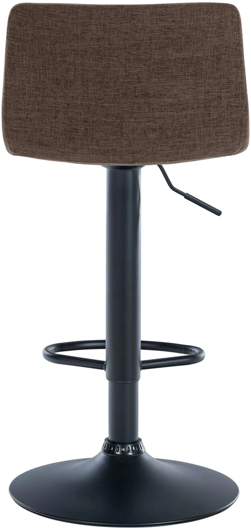 Lot de 2 tabourets de bar design simple avec repose-pieds en tissu marron pieds en métal noir 10_0004050