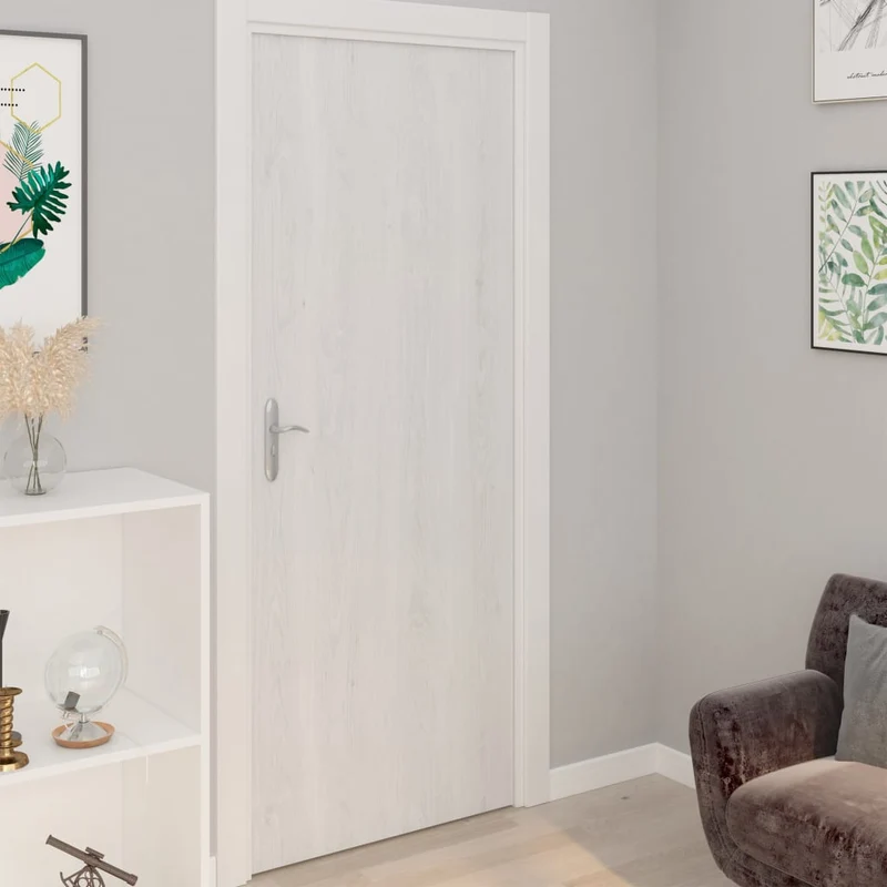 Lot de 2 films autoadhésifs pour portes Bois blanc 210x90 cm PVC DEC022128