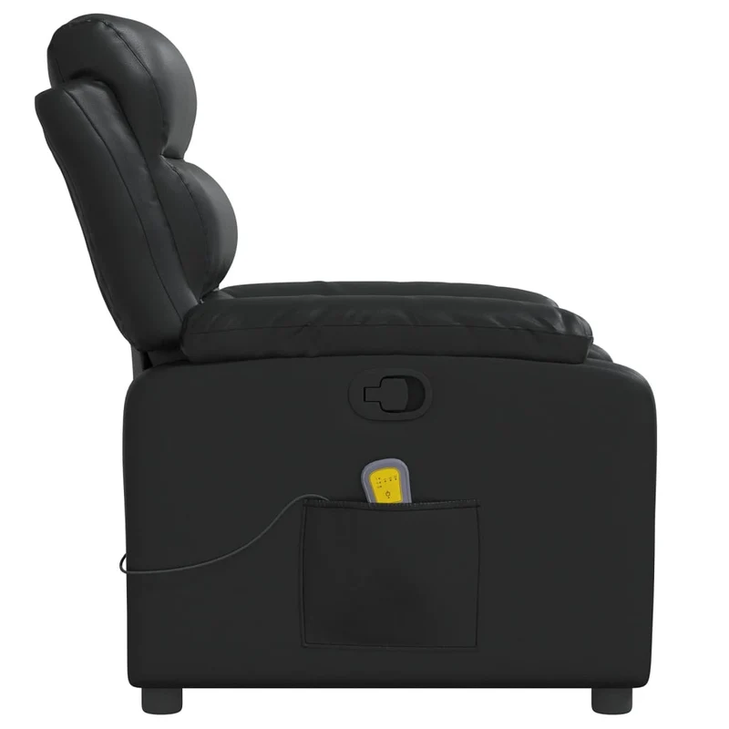Fauteuil de relaxation TV fonction massage inclinable 6 points de massage en PVC noir DEC027031