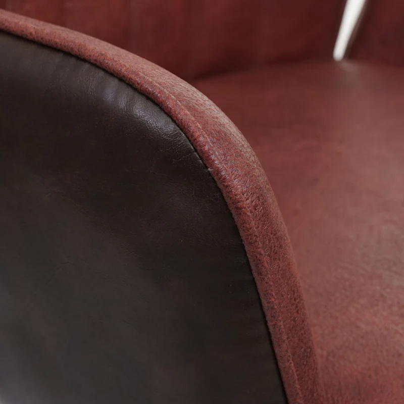 Chaise de salle à manger fauteuil design moderne en synthétique aspect daim marron 04_0001978