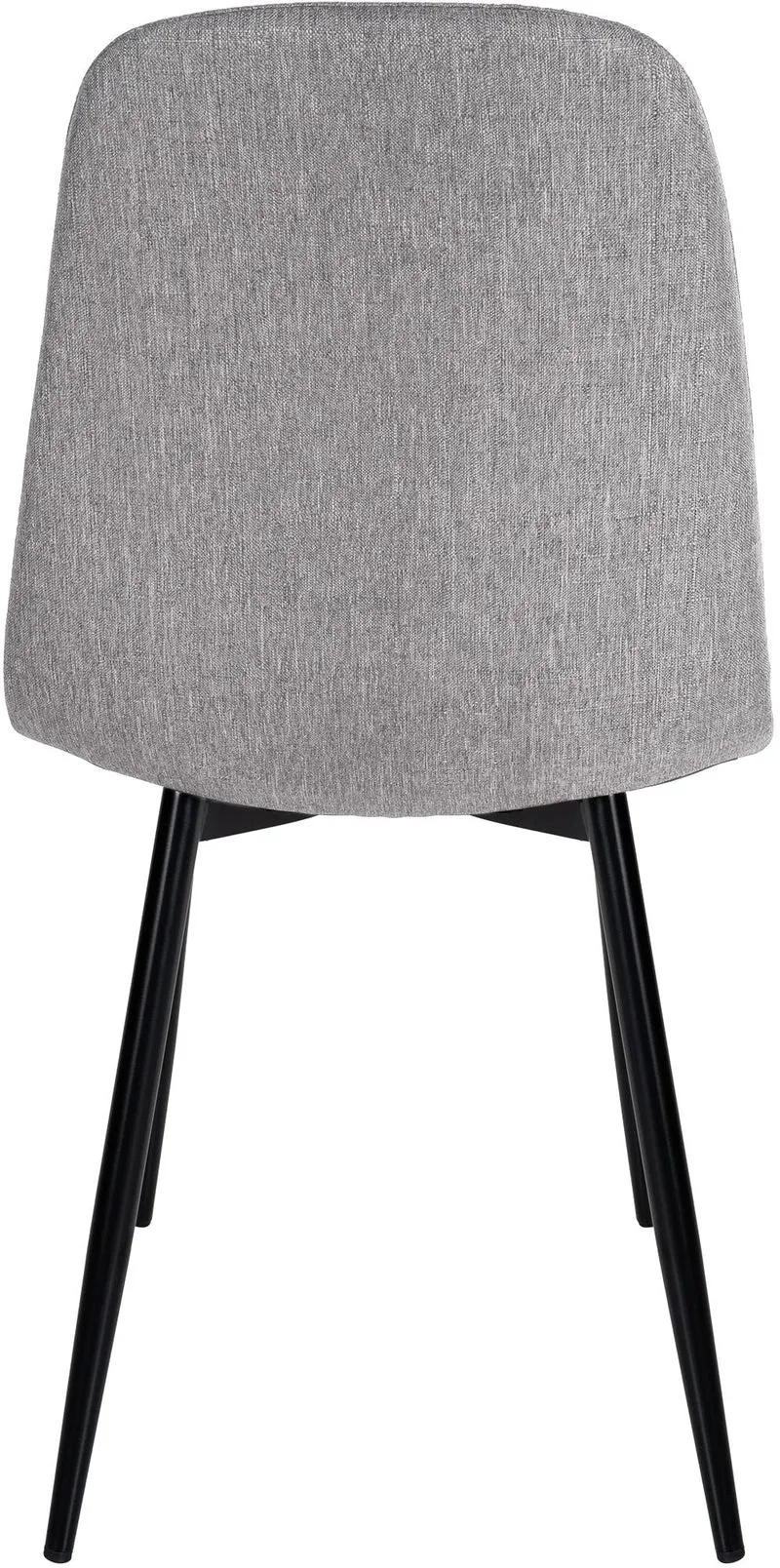 Lot de 4 chaises de salle à manger design simple avec pieds en métal noir assise en tissu gris clair 10_0001839
