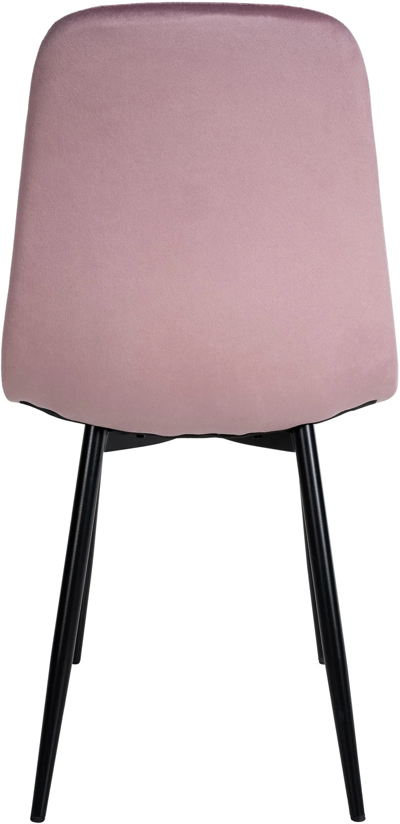 Chaise de salle à manger x1 design simple avec pieds en métal noir assise en velours rose 10_0002069