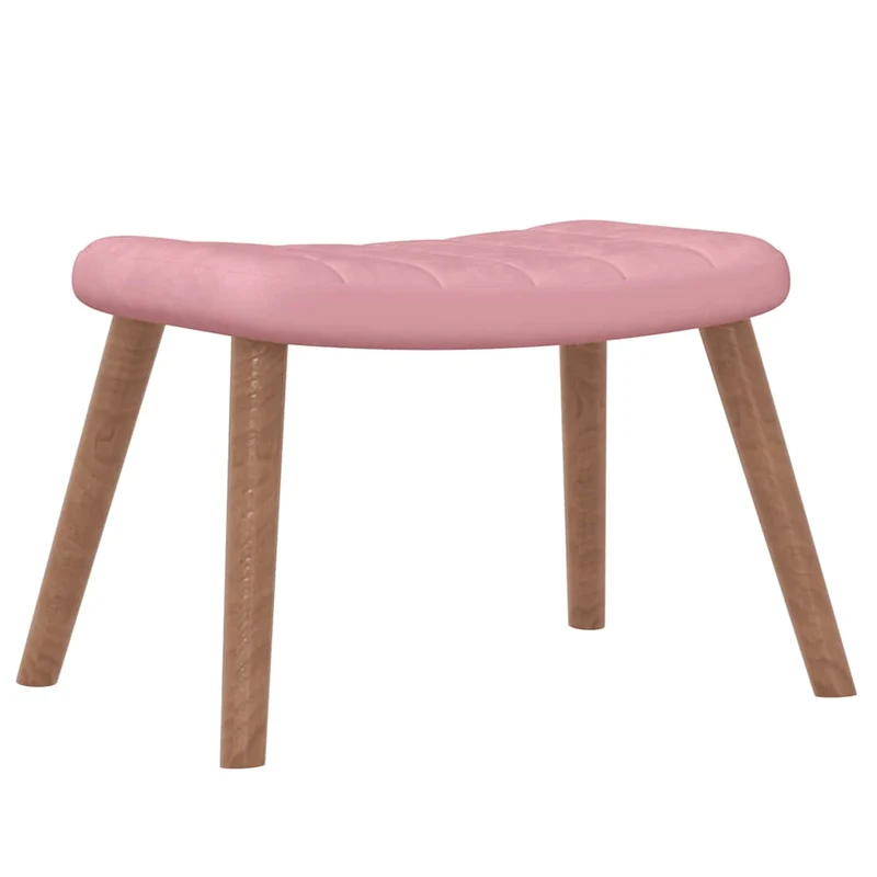Fauteuil lounge chaise de canapé design moderne avec repose-pied en velours rose DEC026545