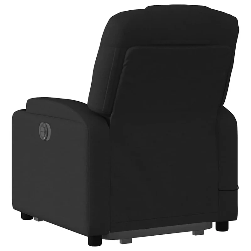 Fauteuil de relaxation fonction massage et inclinable fonction de levage électrique en tissu noir DEC027810
