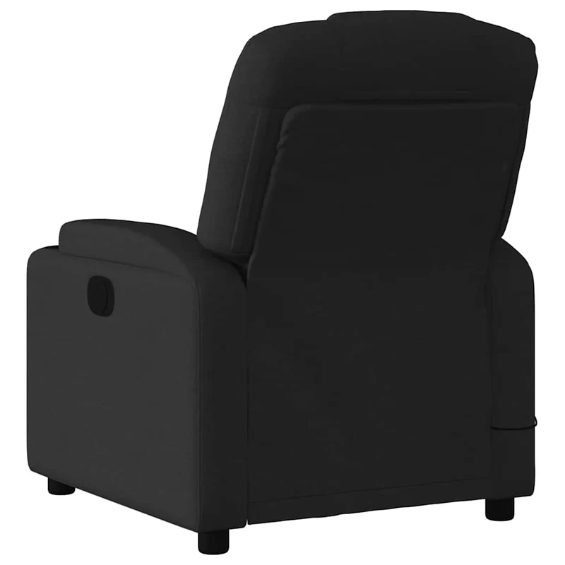 Fauteuil de relaxation TV fonction massage inclinable 6 points de massage en tissu noir DEC027043