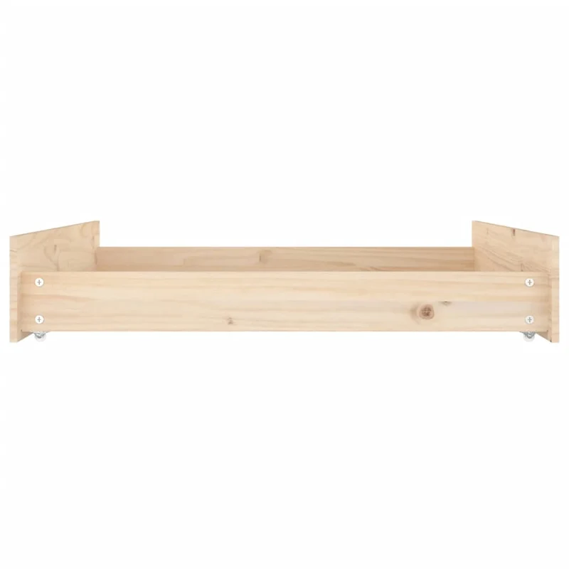Lot de 2 tiroirs de lit rangement avec roulettes en bois de pin TDL0206839