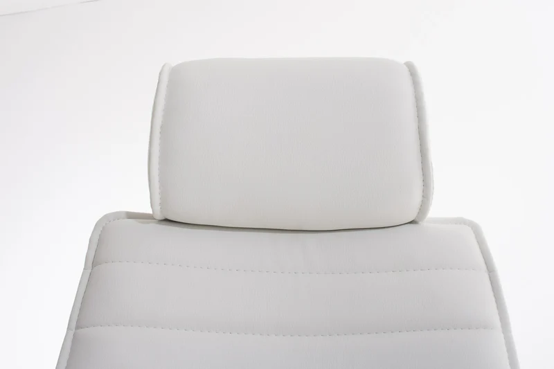 Fauteuil de bureau hauteur réglable pivotant mécanisme de bascule PVC blanc et métal chromé 10_0002628