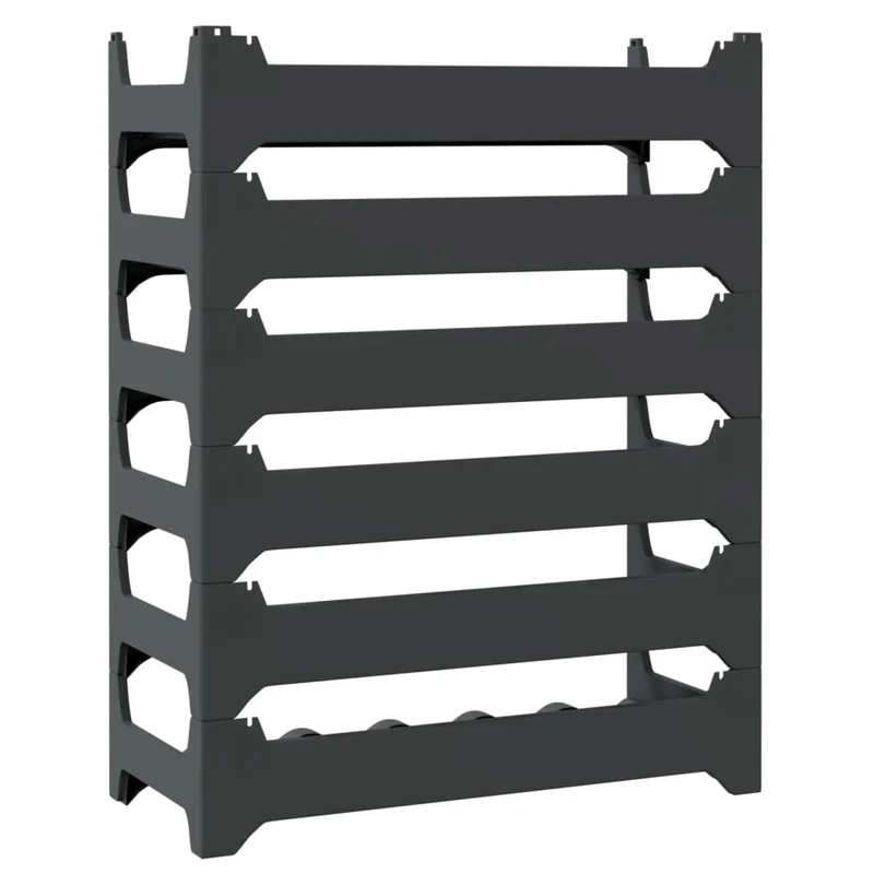 Casier range bouteilles étagère de rangement vin pour 36 bouteilles pp empilable anthracite DEC024398
