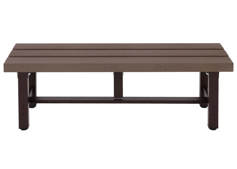 Banc de jardin en aluminium siège de balcon WPC marron 120 cm 04_0005827