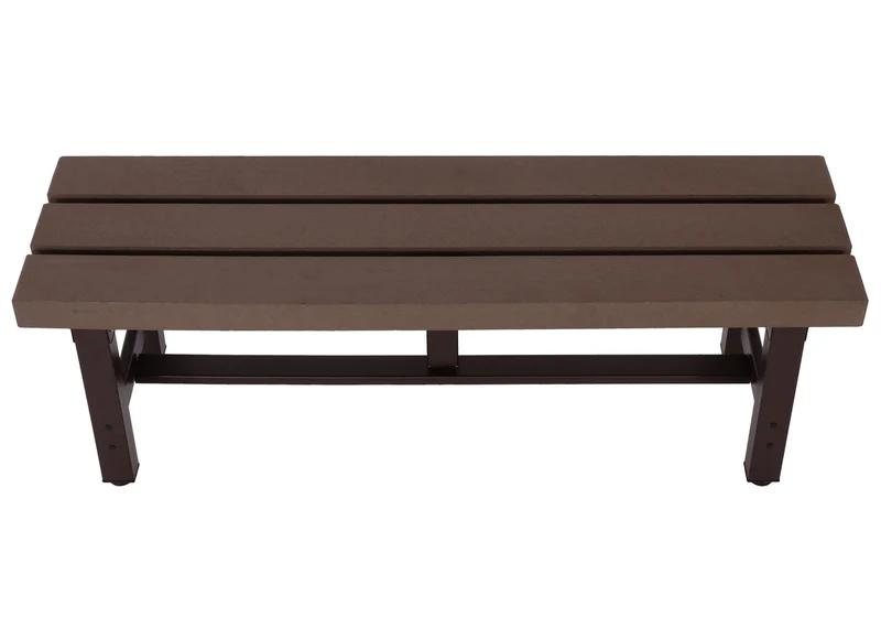 Banc de jardin en aluminium siège de balcon WPC marron 120 cm 04_0005827