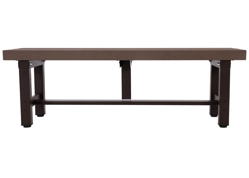 Banc de jardin en aluminium siège de balcon WPC marron 120 cm 04_0005827