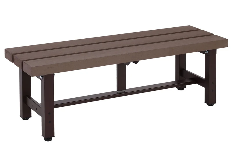 Banc de jardin en aluminium siège de balcon WPC marron 120 cm 04_0005827