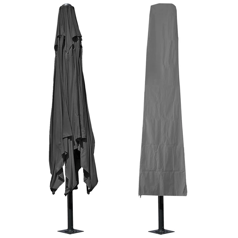 Housse de protection 370 cm pour parasol XXL Couverture avec fermeture éclair – Gris anthracite 04_0007040