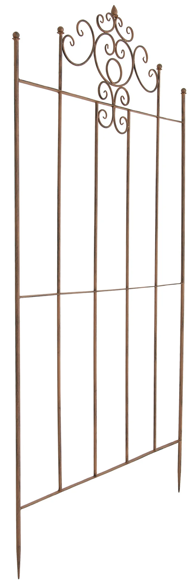 Lot de 2 treillis support pour plantes grimpantes métal marron vieilli 10_0003843
