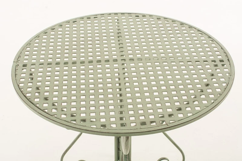 Table de jardin en fer forgé diamètre Ø 70 cm vert vieilli MDJ10048
