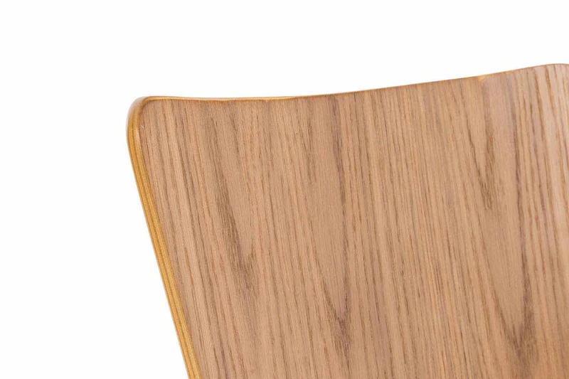 Lot de 4 chaises de cuisine salle à manger empilable en bois chêne et structure stable à quatre pieds en métal 10_0003163