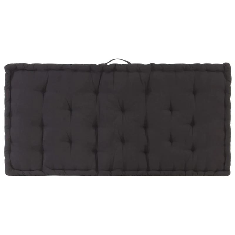 coussin de canapé palette 100 % coton 120x80x10 cm noir DEC021808