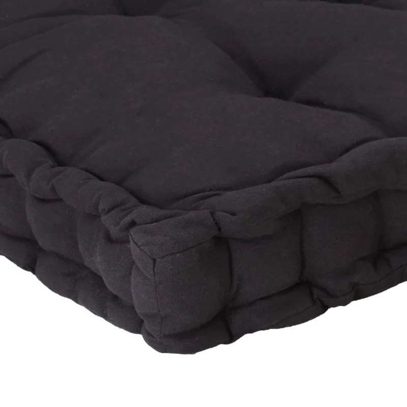 coussin de canapé palette 100 % coton 120x80x10 cm noir DEC021808