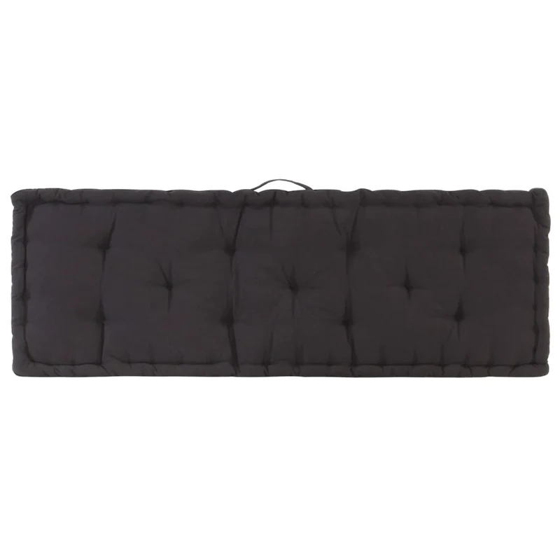 Coussins de palette canapé de sol dossier assise en coton noir DEC021323