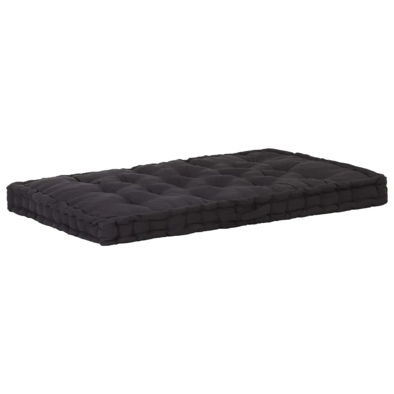 Coussins de palette canapé de sol dossier assise en coton noir DEC021323