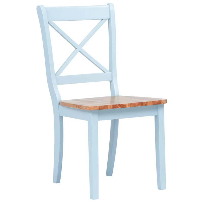 Lot de 6 chaises de salle à manger cuisine style simple gris et bois clair bois d'hévéa massif CDS022433