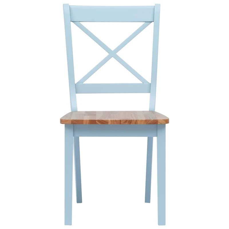 Lot de 6 chaises de salle à manger cuisine style simple gris et bois clair bois d'hévéa massif CDS022433