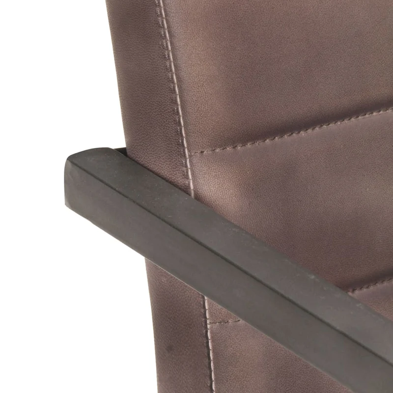 Lot de 2 chaises de salle à manger cuisine cantilever design rétro cuir marron véritable CDS020346