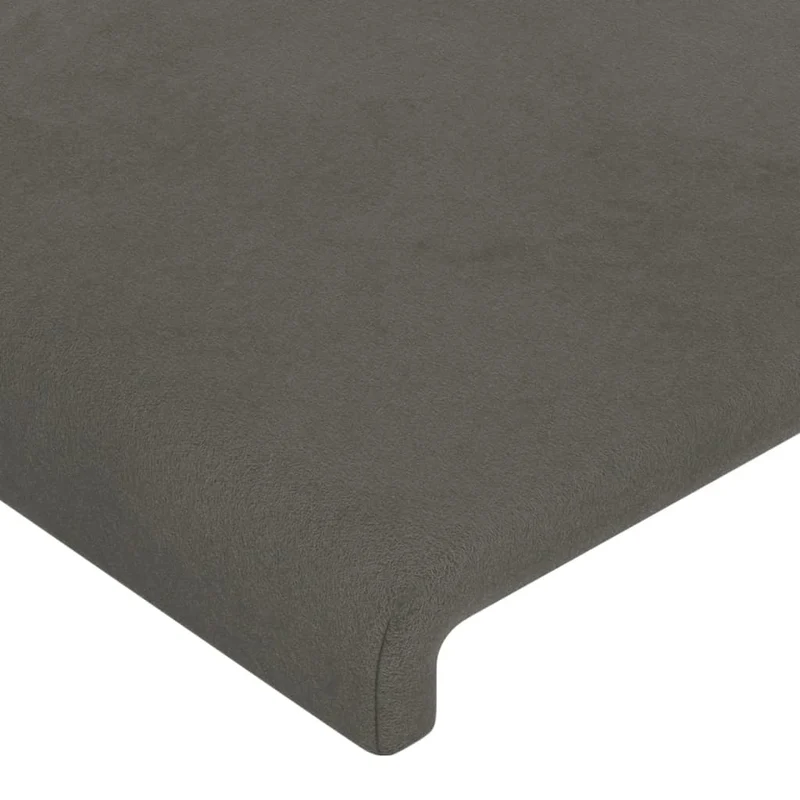 Tête de lit accessoire couchage chambre à coucher meuble à LED 100 x 5 x 118/128 cm tissu velours gris foncé TDL0201205