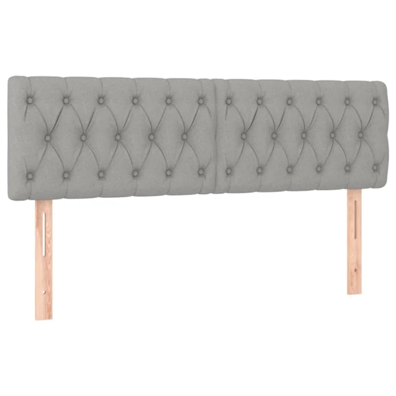 Tête de lit accessoire couchage chambre à coucher meuble à LED 160 x 7 x 78/88 cm tissu gris clair TDL0201358