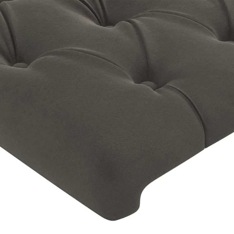 Tête de lit accessoire couchage chambre à coucher meuble à LED 80 x 7 x 118/128 cm tissu velours gris foncé TDL0201029